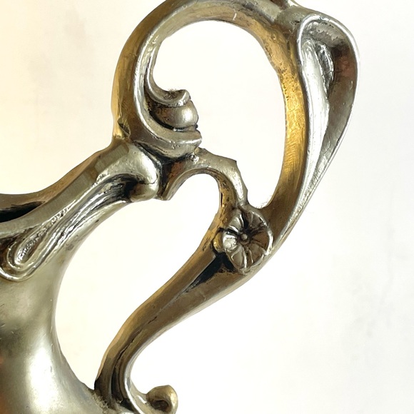 Vintage Spelter French Style Urn/Ewer with Porcelain Floral Medallion - Picture 13 of 14